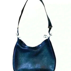 AUTHENTIC GUCCI Pre-Owned Genuine Leather Vintage Shoulder Bag Black Hobo Bag